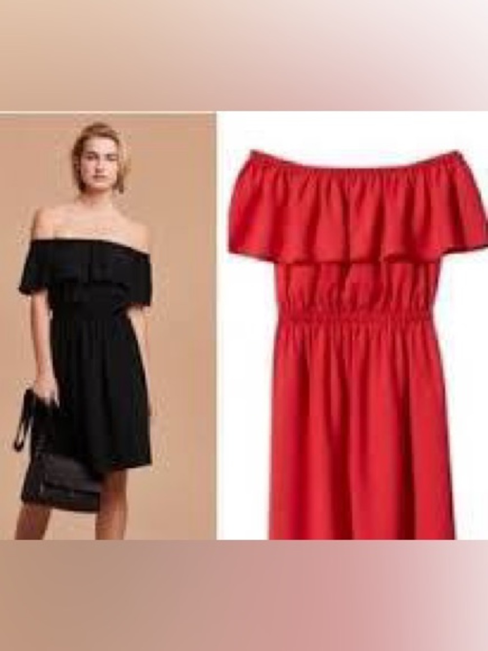 Aritzia Off-Shoulder Ruffle Dress - Red Small